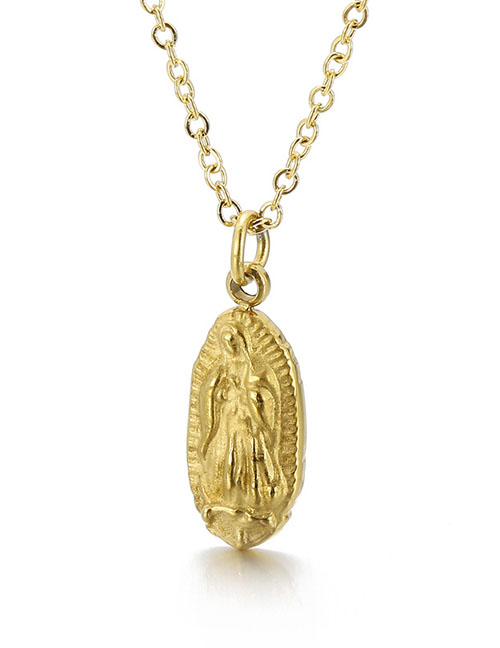 Fashion Gold Titanium Virgin Mary Necklace