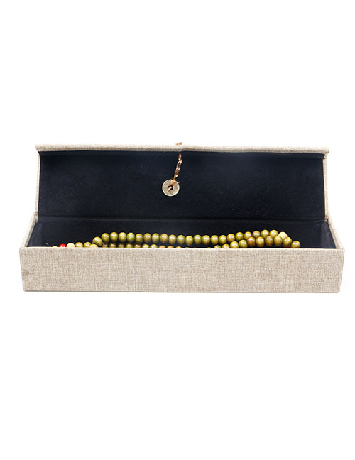 Fashion White Hemp Tassel 24*6*3.7 Small Long Chain Box Linen Tassel Jewelry Box