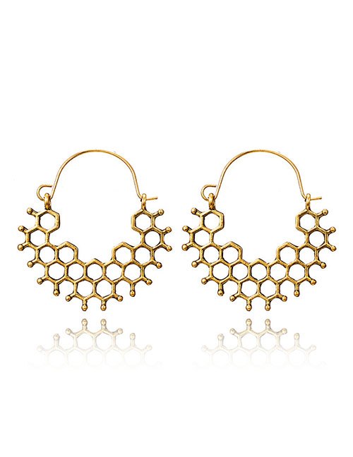Fashion 10# Alloy Diamond Geometric Thread Stud Earrings