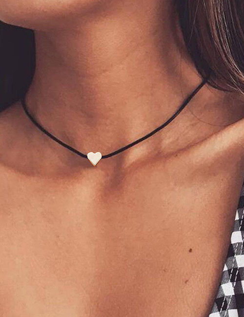 Fashion 5# Alloy Diamond Heart Necklace