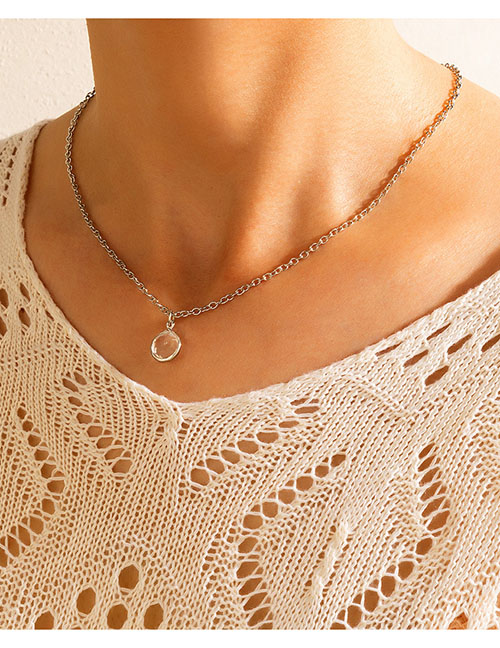 Fashion 8# Alloy Diamond Geometric Necklace