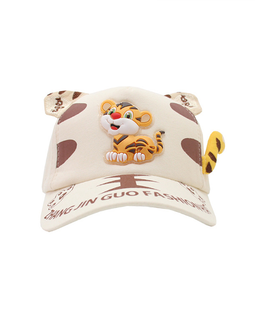 Fashion Beige Cotton Tiger Baseball Cap