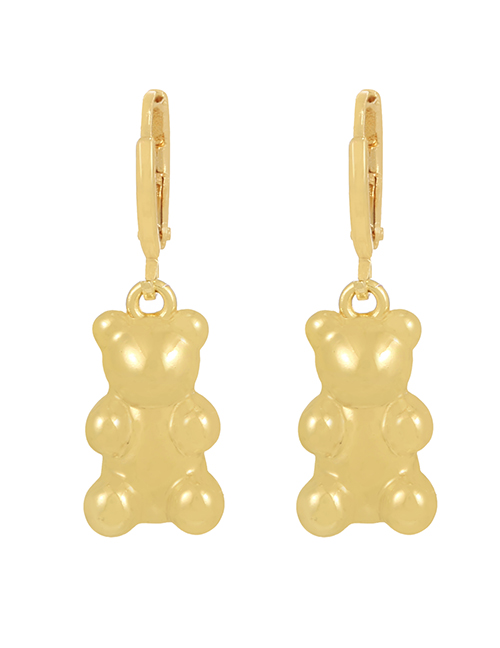 Fashion Gold Alloy Drip Oil Bear Earrings