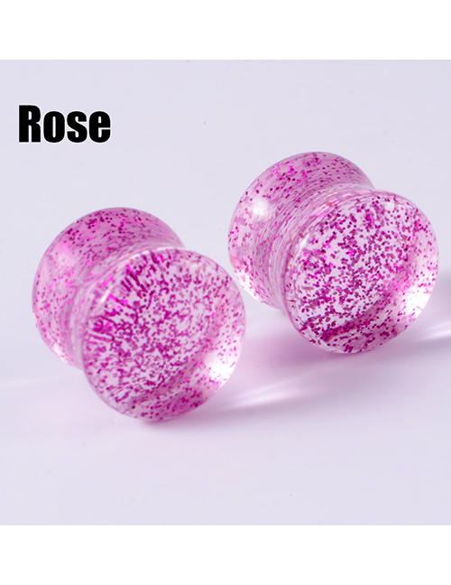 Fashion Rose Red-12mm Acrylic Symphony Sequins Solid Piercing Ears