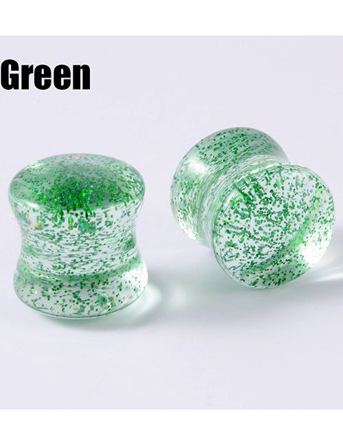 Fashion Green-12mm Acrylic Symphony Sequins Solid Piercing Ears