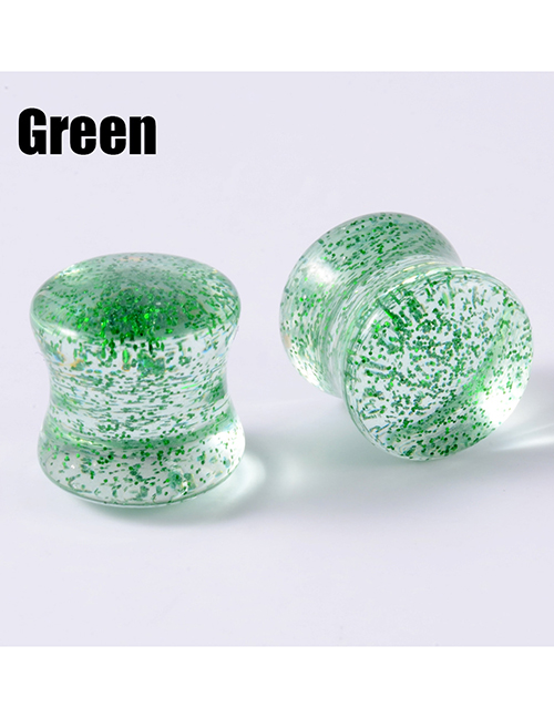 Fashion Green-14mm Acrylic Symphony Sequins Solid Piercing Ears