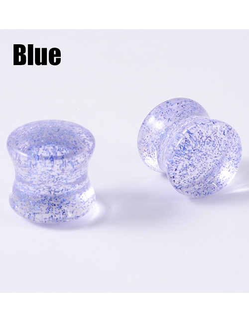 Fashion Blue-14mm Acrylic Symphony Sequins Solid Piercing Ears