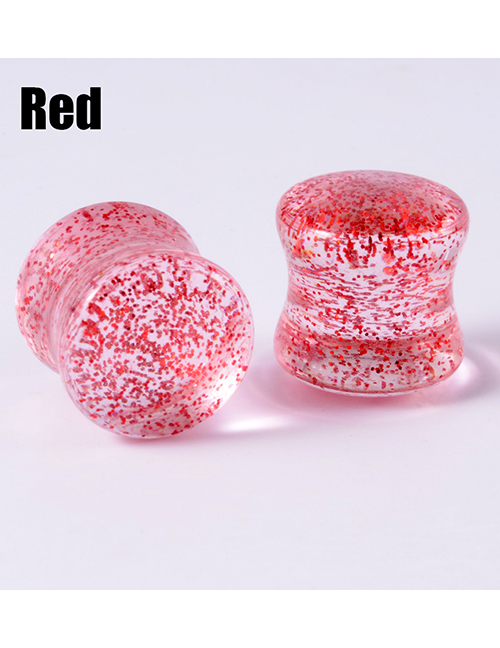 Fashion Red-14mm Acrylic Symphony Sequins Solid Piercing Ears