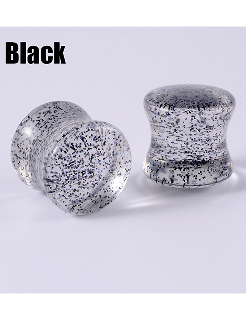 Fashion Black-16mm Acrylic Symphony Sequins Solid Piercing Ears