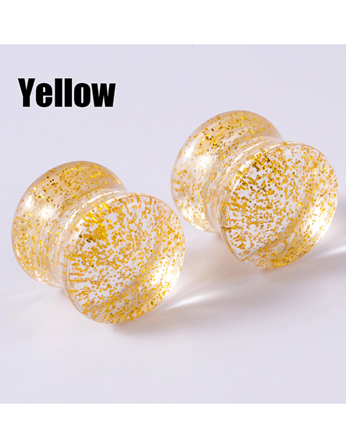 Fashion Yellow-16mm Acrylic Symphony Sequins Solid Piercing Ears