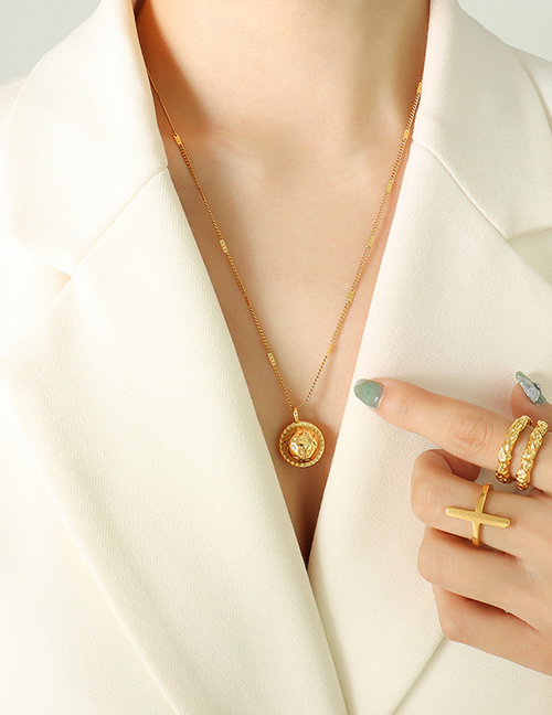 Fashion Gold Color Geometric Three-dimensional Ball Necklace