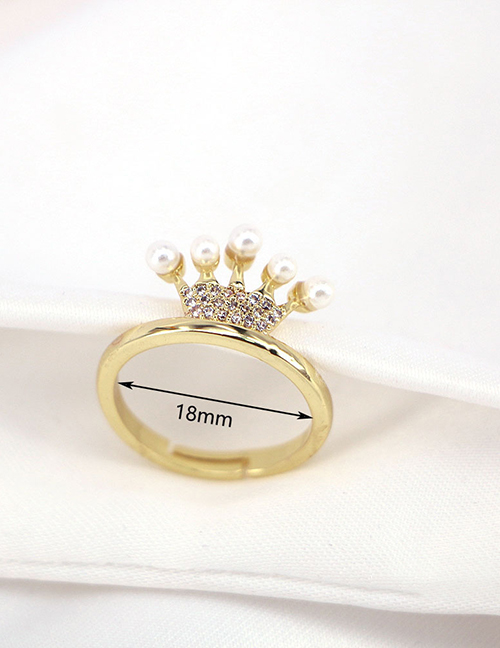 Fashion Gold Color Bronze Zirconium Crown Ring