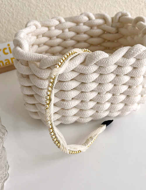 Fashion White Lace Wrap Alloy Lace Gold Bead Wrap Headband