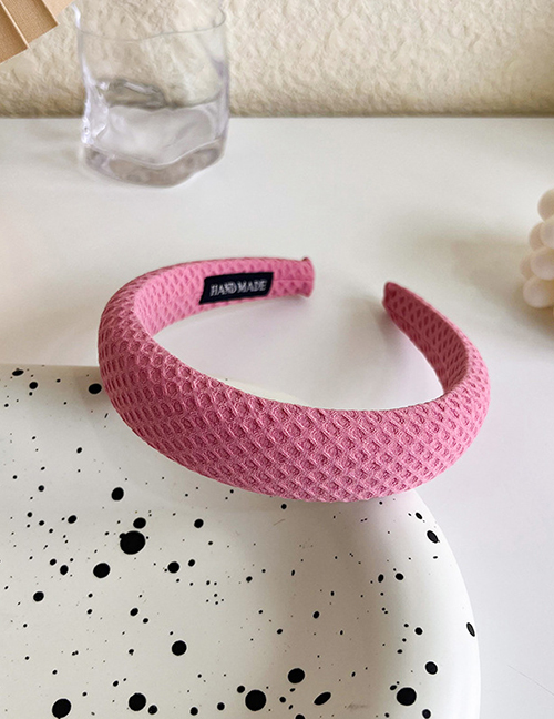 Fashion Dark Pink Fabric Waffle Wide-brimmed Headband