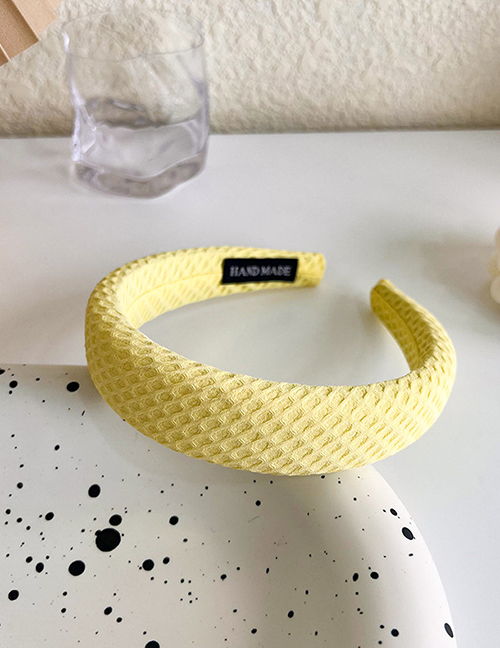 Fashion Light Yellow Fabric Waffle Wide-brimmed Headband