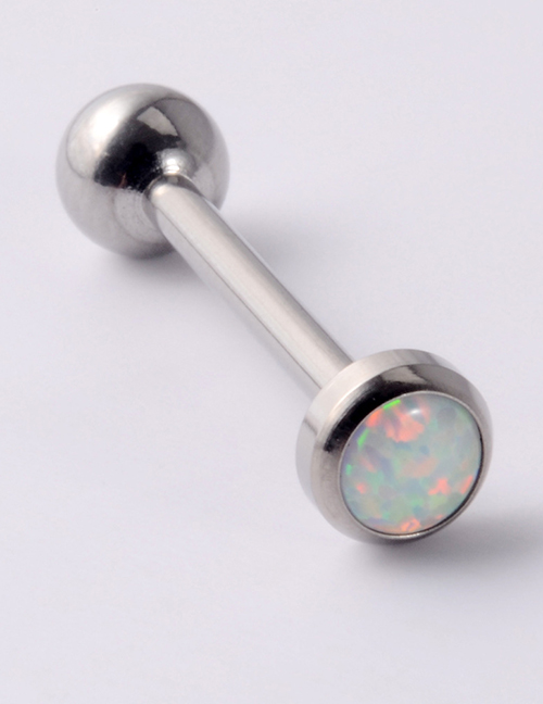 Fashion Op17-1.6*14*4*4mm Titanium Opal Geometric Piercing Tongue