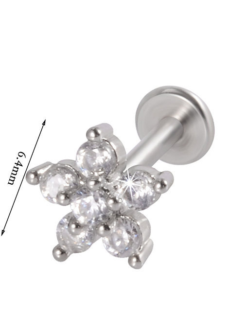 Fashion 6 Flowers-g23 Titanium Rod:1.2*10mm Titanium Steel Moon Flower Snake Leaf Geometric Piercing Stud Earrings