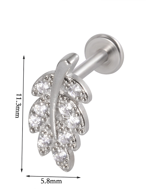 Fashion Leaf-g23 Titanium Rod:1.2*12mm Titanium Steel Moon Flower Snake Leaf Geometric Piercing Stud Earrings