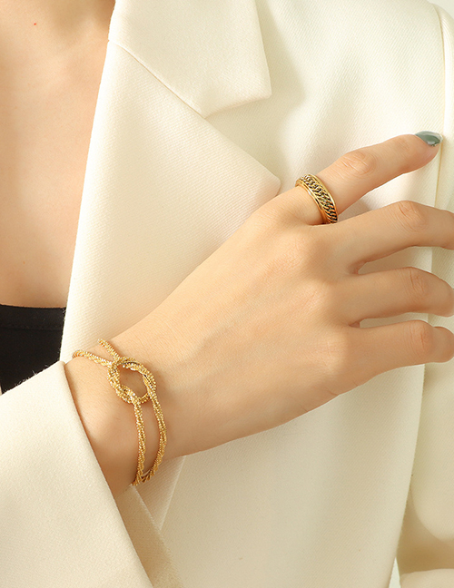 Fashion Gold Titanium Gold Plated Geometric Knot Bracelet