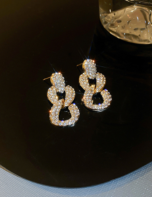 Fashion Geometry Alloy Diamond Geometric Stud Earrings