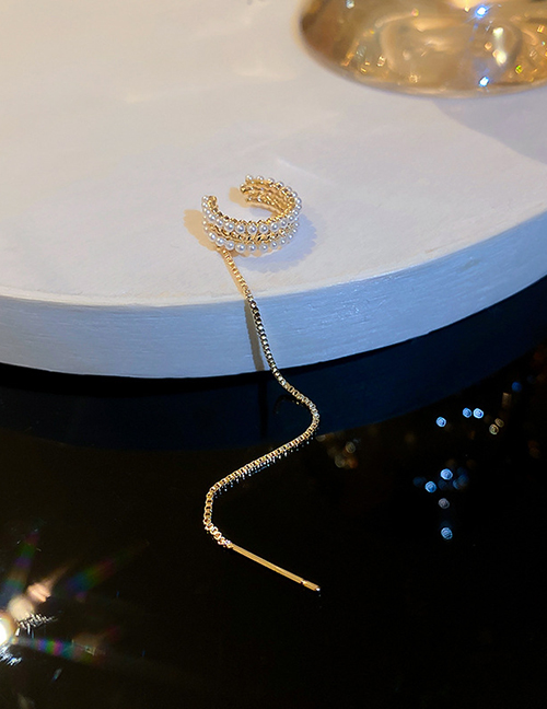 Fashion Gold (single) Alloy Inlaid Pearl Geometric Ear Cuffs