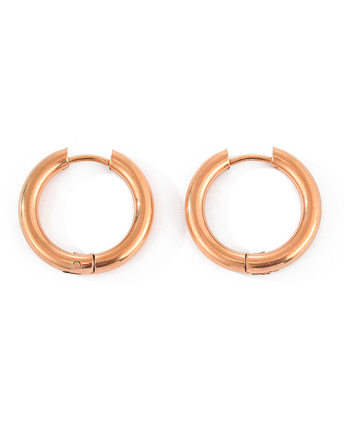 Fashion 20mm Rose Gold Color Stainless Steel Gold Plated Hoop Earrings