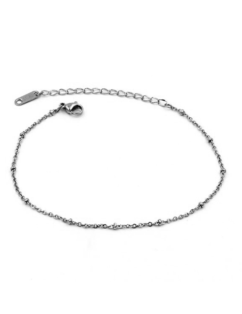 Fashion Silver - Bracelet Titanium Steel Geometric Chain Bracelet