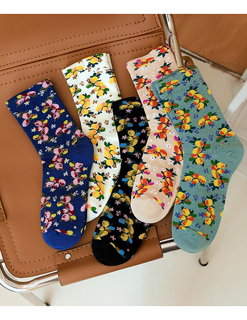 Fashion Five Pairs Cotton Print Socks