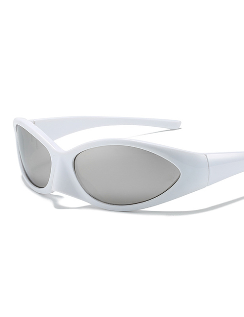 Fashion White Frame White Mercury Pc Cat Eye Large Frame Sunglasses