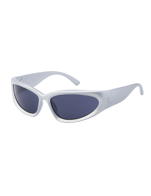 Fashion Pearl Silver 3 Gray Pc Cat Eye Wide Leg Sunglasses