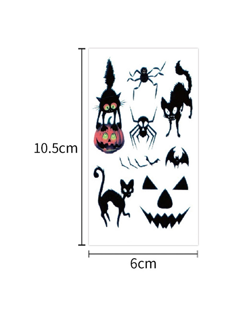 Fashion Wm-337 (2 Pieces) Waterproof Cartoon Pumpkin Halloween Tattoo Sticker