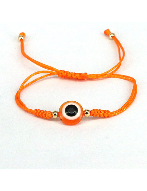 Fashion Orange Resin Geometric Eye String Braided Bracelet