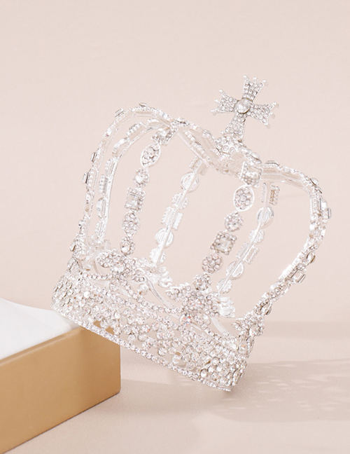 Fashion White Alloy Diamond Crown
