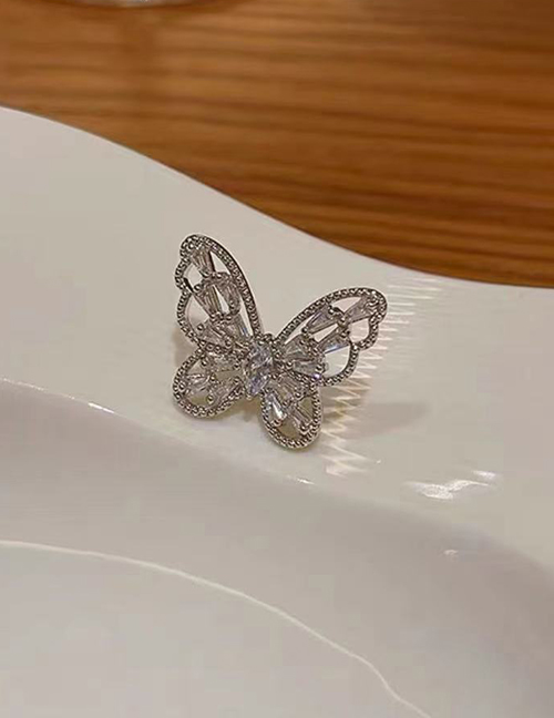 Fashion Left Alloy Diamond Butterfly Ear Cuff