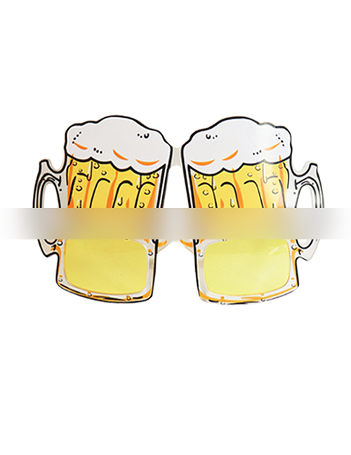 Fashion Yellow Lens Yellow Beer Mug Abs Beer Mug Sunglasses