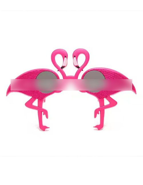 Fashion Dark Pink Gold Powder Standing Flamingo Abs Flamingo Sunglasses