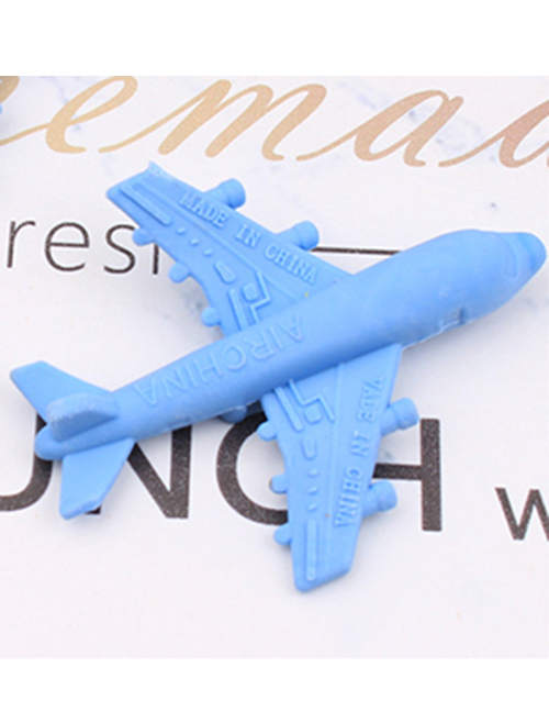 Fashion Blue Plastic Airplane Eraser