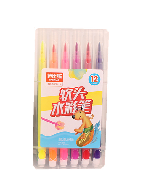 Fashion 12 Colors Soft Tip Watercolor Pen Doodle Brush Set