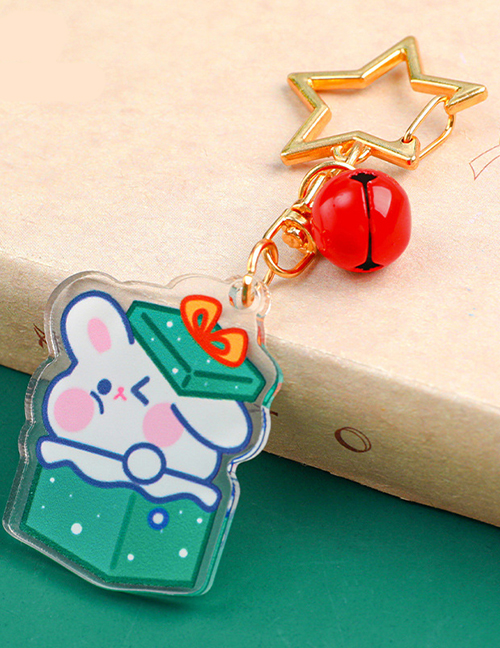 Fashion Gift Rabbit Cartoon Christmas Snowman Bell Keychain