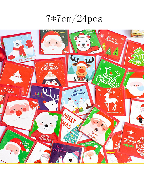 Fashion 383# (a Set Of 24) (with Envelope) Paper Christmas Gift Card With Envelope