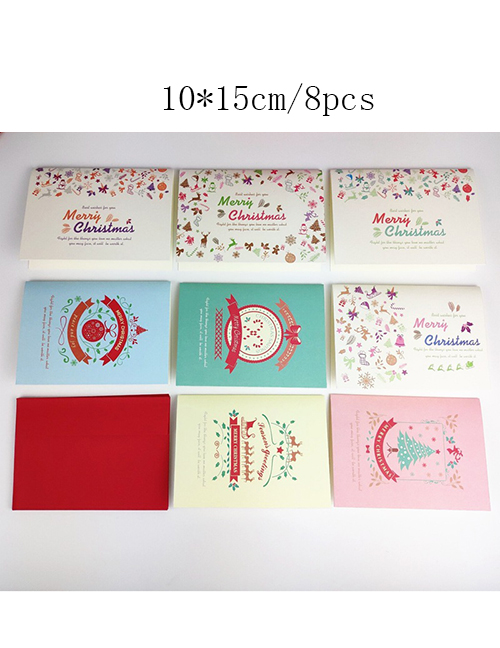 Fashion 355#8 Sets Paper Christmas Gift Cards