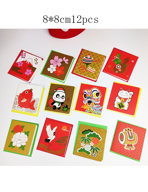 Fashion 345#12 Sets (with Envelopes) Paper Christmas Gift Card With Envelope