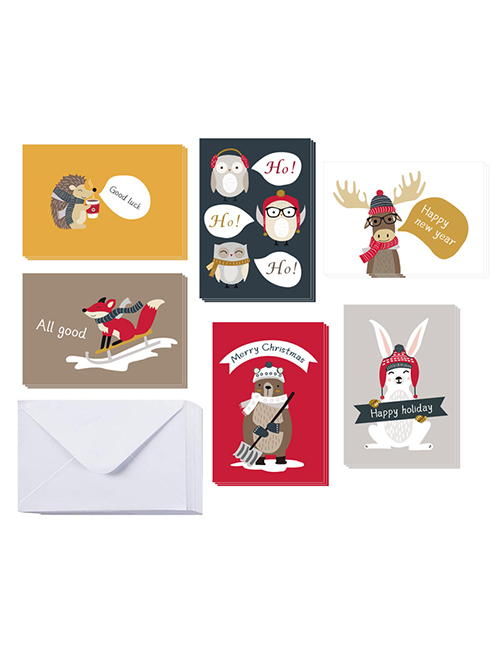 Fashion 551#christmas Cards (set Of 6) (with Envelope) Paper Christmas Gift Card With Envelope