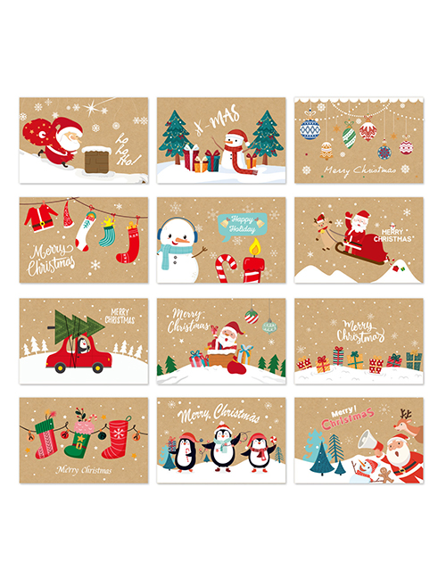 Fashion S595#24 Sets Christmas Printed Greeting Card
