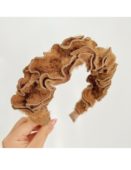 Fashion Brown Solid Color Curled Mink Hair Hoop