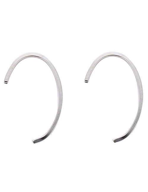 Fashion Silver Geometric Half Circle Earrings