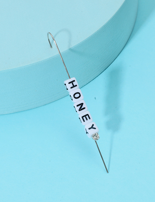Fashion 2# Alloy Diamond Geometric Letter Piercing Ear Wire