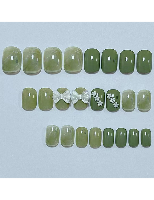 Fashion Green Smudged Flowers [glue Model (3 Batches) Plastic Geometric Armor