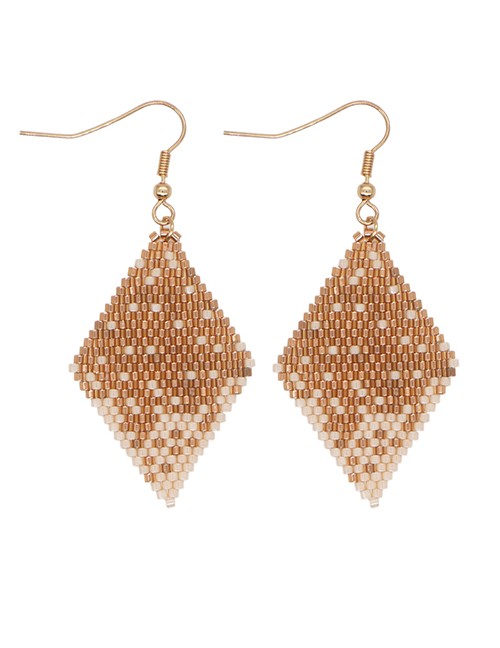 Fashion 11# Rice Bead Braided Diamond Earrings
