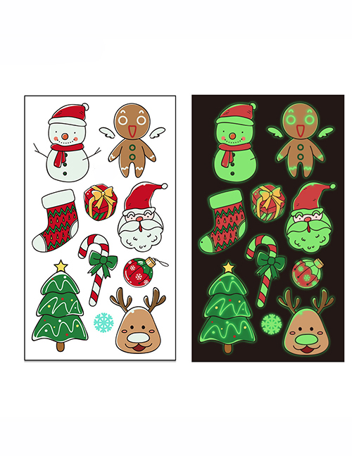 Fashion Luminous Christmas Y-067 Cartoon Christmas Luminous Tattoo Stickers